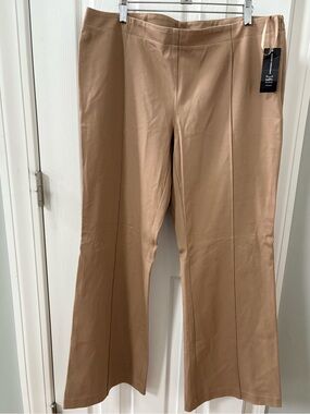 INC International Concepts Women’s Khaki Flared Dress Pants - Tan